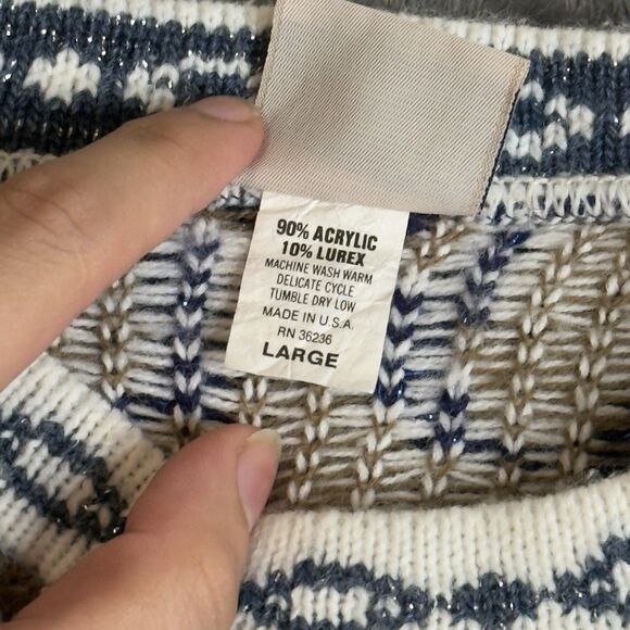 Vintage Huntington Ridge Pullover Sweater Made In USA Size Large Floral Design - Picture 3 of 8